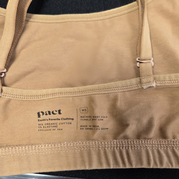 Pact Tan Organic Cotton Bra XS - Picture 1 of 5
